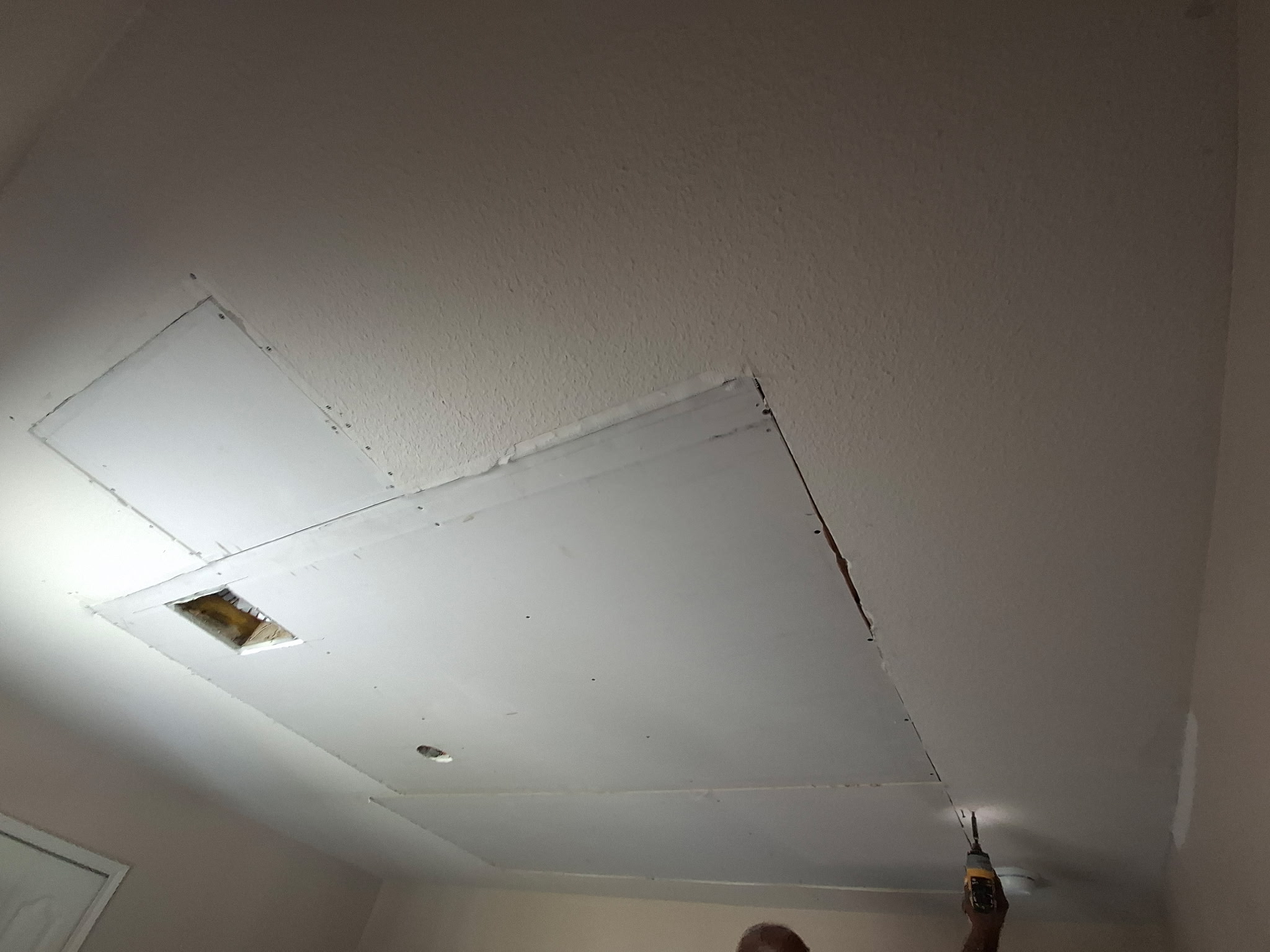 Ceiling drywall repair project