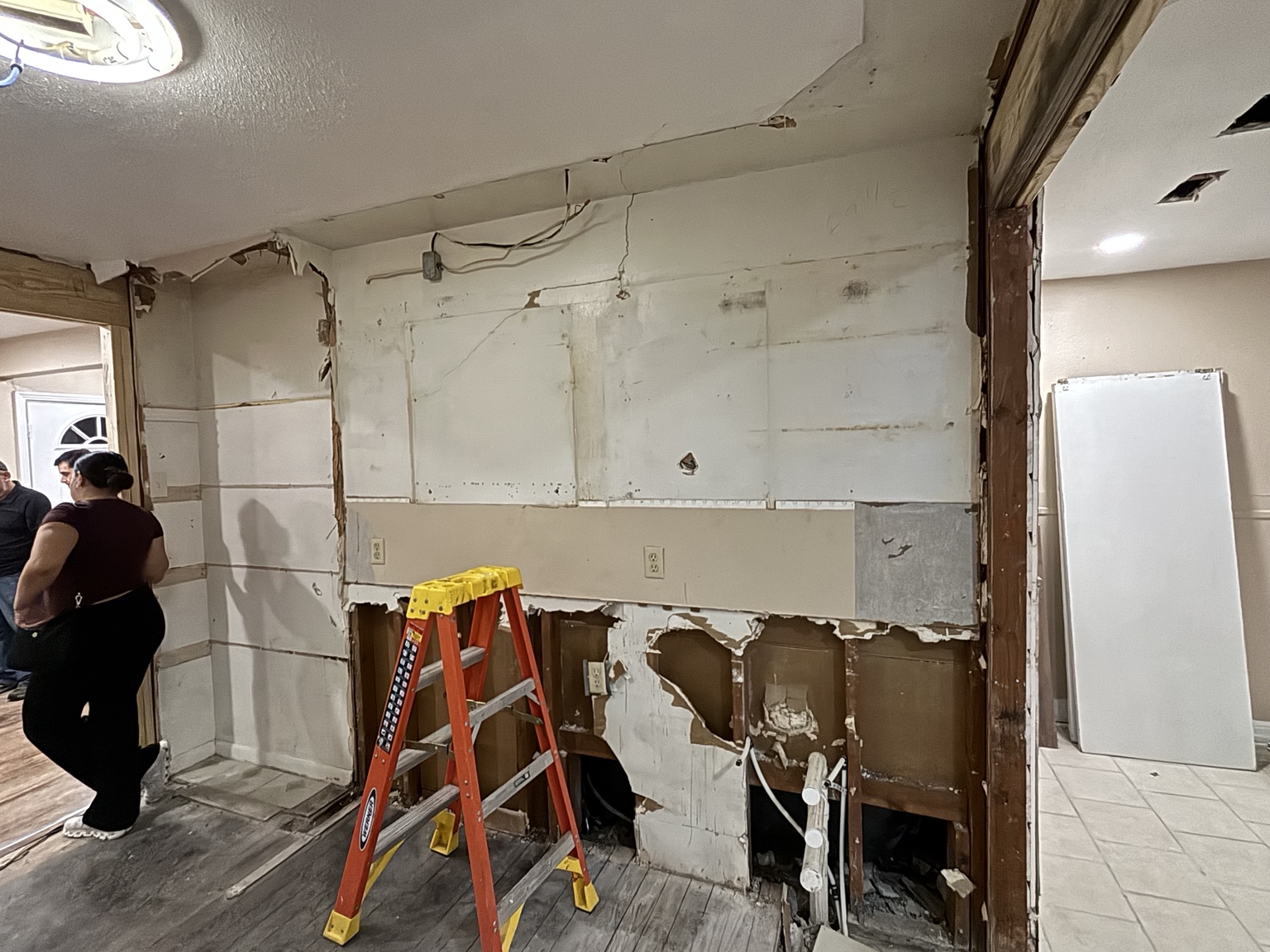 Drywall repair and wall restoration project