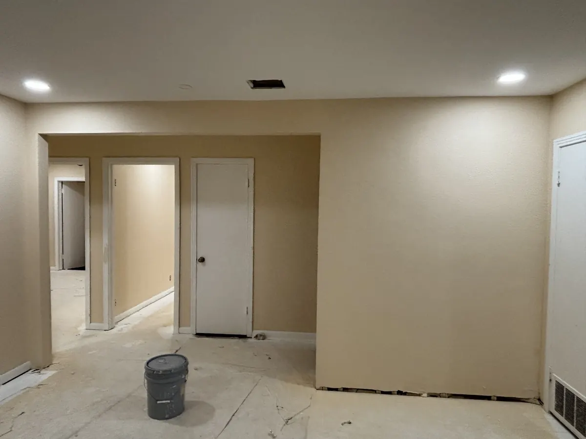 Hallway after drywall finishing