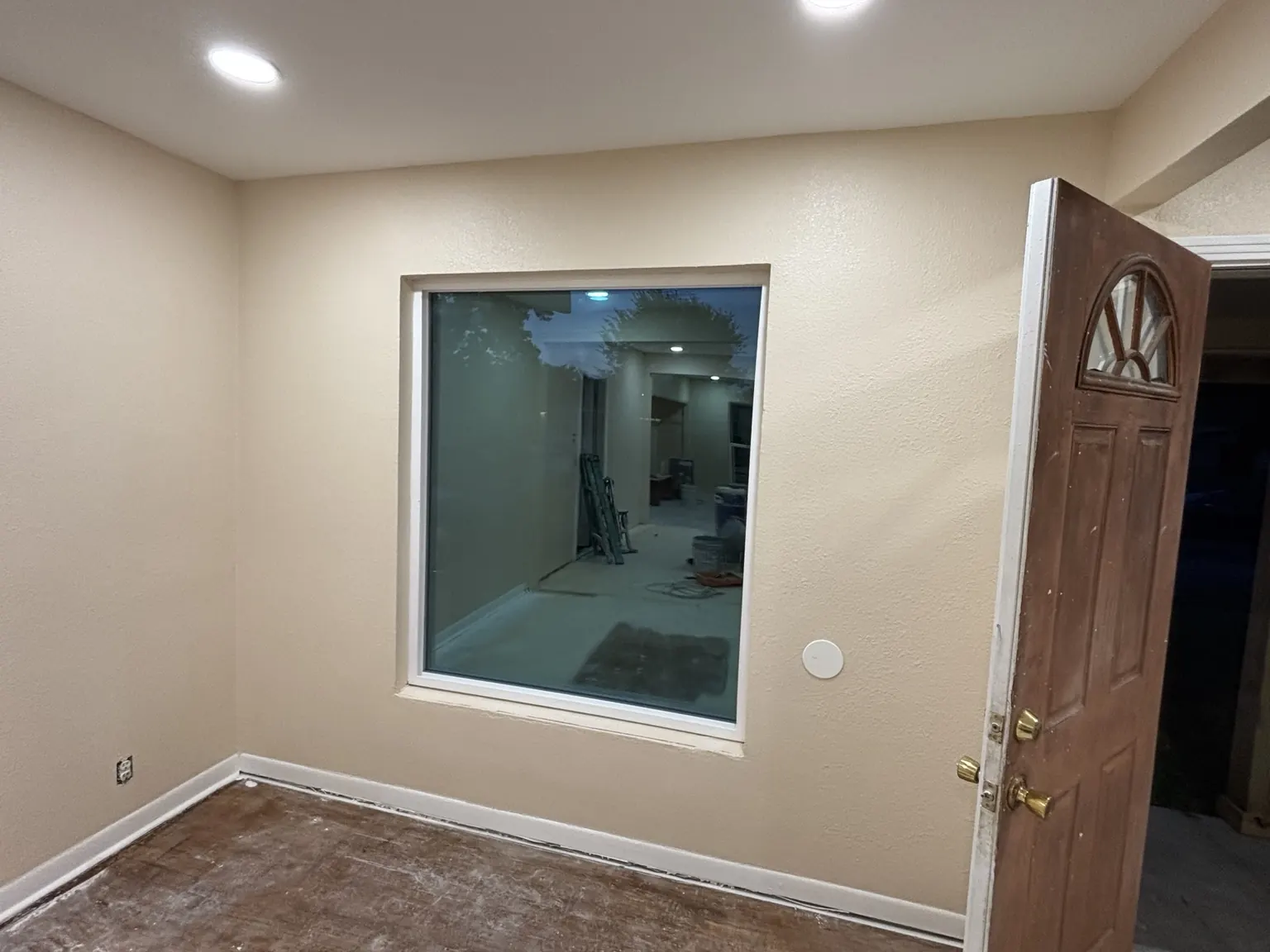 Room wall after drywall finishing
