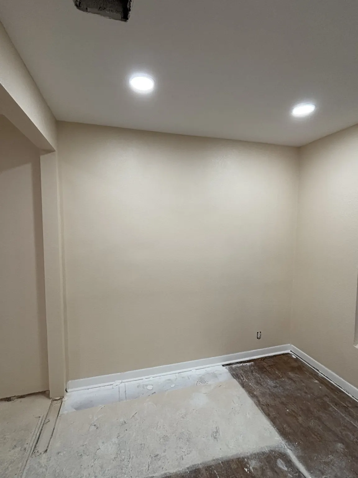 Room wall before drywall finishing